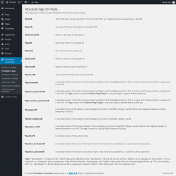 Page screenshot: Permalinks Customizer → PostTypes Tags