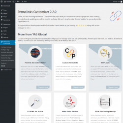 Page screenshot: Permalinks Customizer → About
