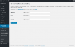 Page screenshot: Permalinks Customizer → Taxonomies Settings