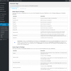 Page screenshot: Permalinks Customizer → Tags
