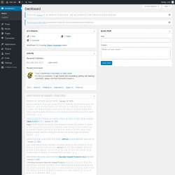 Page screenshot: Dashboard &lsaquo; Test site &mdash; WordPress