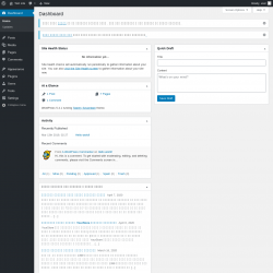Page screenshot: Dashboard &lsaquo; Test site &mdash; WordPress