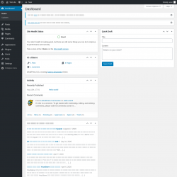 Page screenshot: Dashboard &lsaquo; Test site &mdash; WordPress
