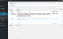 Page screenshot: Plugins &lsaquo; Test site &mdash; WordPress