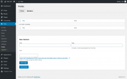 Page screenshot: Pets → Fields → Sections