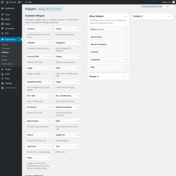 Page screenshot: Widgets ‹ Test site — WordPress