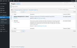 Page screenshot: Plugins ‹ Test site — WordPress