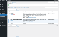 Page screenshot: Plugins &lsaquo; Test site &mdash; WordPress