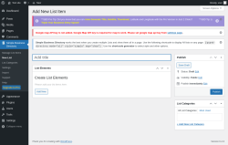 Page screenshot: Simple Business Directory &rarr; New List