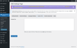 Page screenshot: Simple Business Directory &rarr; Settings &rarr; Custom CSS