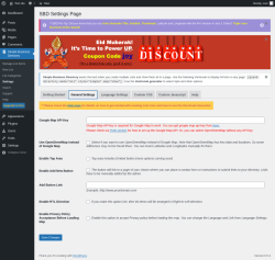 Page screenshot: Simple Business Directory &rarr; Settings &rarr;  General Settings