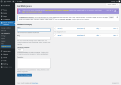 Page screenshot: Simple Business Directory &rarr; List Categories