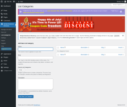 Page screenshot: Simple Business Directory &rarr; List Categories