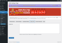 Page screenshot: Simple Business Directory &rarr; Settings &rarr; Custom CSS