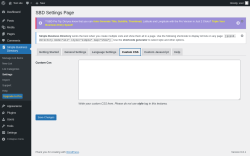 Page screenshot: Simple Business Directory &rarr; Settings &rarr; Custom CSS