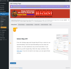 Page screenshot: Simple Business Directory &rarr; Settings