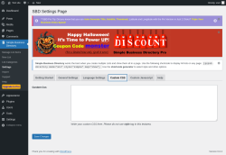 Page screenshot: Simple Business Directory &rarr; Settings &rarr; Custom CSS
