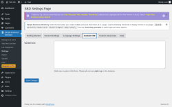 Page screenshot: Simple Business Directory &rarr; Settings &rarr; Custom CSS