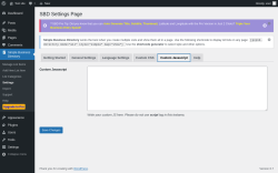 Page screenshot: Simple Business Directory &rarr; Settings &rarr;  Custom Javascript