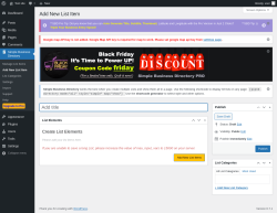Page screenshot: Simple Business Directory &rarr; Add New List Item