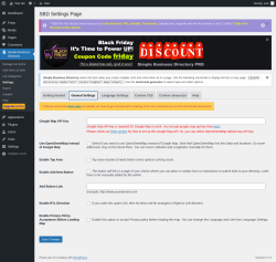 Page screenshot: Simple Business Directory &rarr; Settings &rarr; General Settings