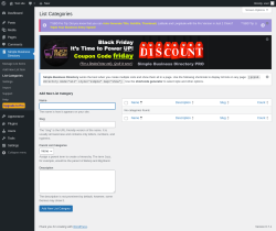 Page screenshot: Simple Business Directory &rarr; List Categories
