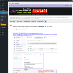 Page screenshot: Simple Business Directory &rarr; Settings &rarr; Help
