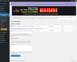 Page screenshot: Simple Business Directory &rarr; List Categories