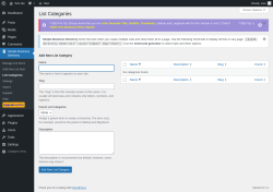 Page screenshot: Simple Business Directory &rarr; List Categories