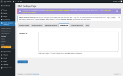 Page screenshot: Simple Business Directory &rarr; Settings &rarr; Custom CSS