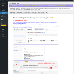 Page screenshot: Simple Business Directory &rarr; Settings &rarr; Help