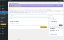 Page screenshot: Simple Business Directory &rarr; Add New List Item