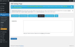 Page screenshot: Simple Business Directory &rarr; Settings &rarr; Custom CSS