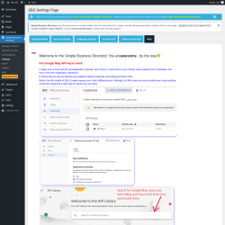 Page screenshot: Simple Business Directory &rarr; Settings &rarr; Help