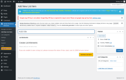 Page screenshot: Simple Business Directory &rarr; Add New List Item