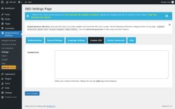 Page screenshot: Simple Business Directory &rarr; Settings &rarr; Custom CSS