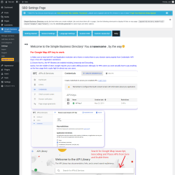 Page screenshot: Simple Business Directory &rarr; Settings &rarr; Help