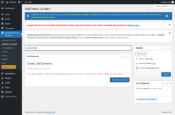 Page screenshot: Simple Business Directory &rarr; Add New List Item
