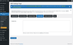 Page screenshot: Simple Business Directory &rarr; Settings &rarr; Custom CSS