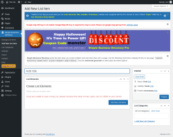 Page screenshot: Simple Business Directory &rarr; Add New List Item