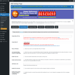 Page screenshot: Simple Business Directory &rarr; Settings &rarr; General Settings