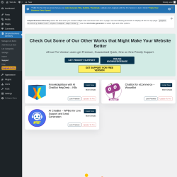 Page screenshot: Simple Business Directory &rarr; Support