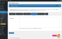 Page screenshot: Simple Business Directory &rarr; Settings &rarr; Custom CSS