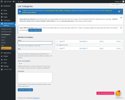 Page screenshot: Simple Business Directory &rarr; List Categories