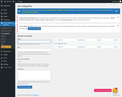 Page screenshot: Simple Business Directory &rarr; List Categories