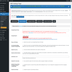 Page screenshot: Simple Business Directory &rarr; Settings &rarr; General Settings
