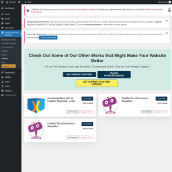 Page screenshot: Simple Business Directory &rarr; Support