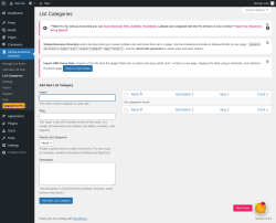 Page screenshot: Simple Business Directory &rarr; List Categories
