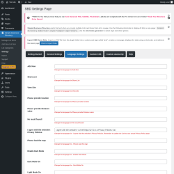 Page screenshot: Simple Business Directory &rarr; Settings &rarr; Language Settings