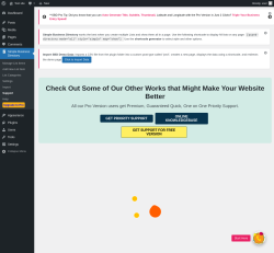 Page screenshot: Simple Business Directory &rarr; Support